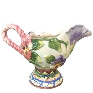 Fitz & Floyd Classics Halcyon Floral Creamer – Handcrafted USA – Mint